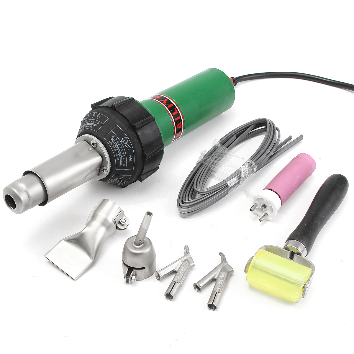 

1500W Plastic Welding Tool W/ 2 Speed Welding Nozzle And 1 HE Roller Hot Air Welding Torch Kits