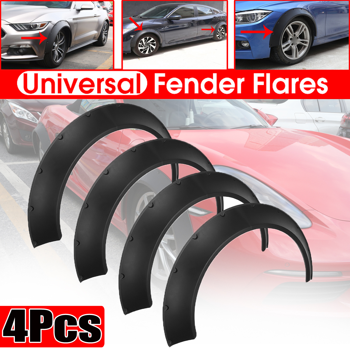 Tires Fender Flares Flexible Durable Polyurethane Body Set Fit For Universal Car 