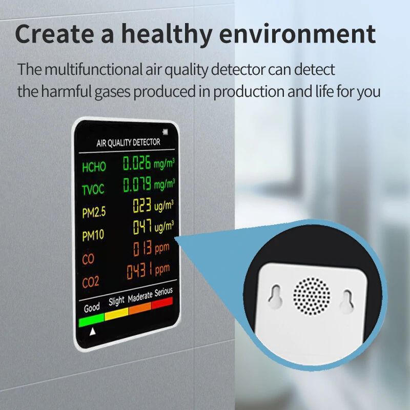Find 6 In 1 PM2 5 PM10 HCHO TVOC CO CO2 Monitor Multifunctional Air Quality Tester for Home Office Hotel for Sale on Gipsybee.com with cryptocurrencies