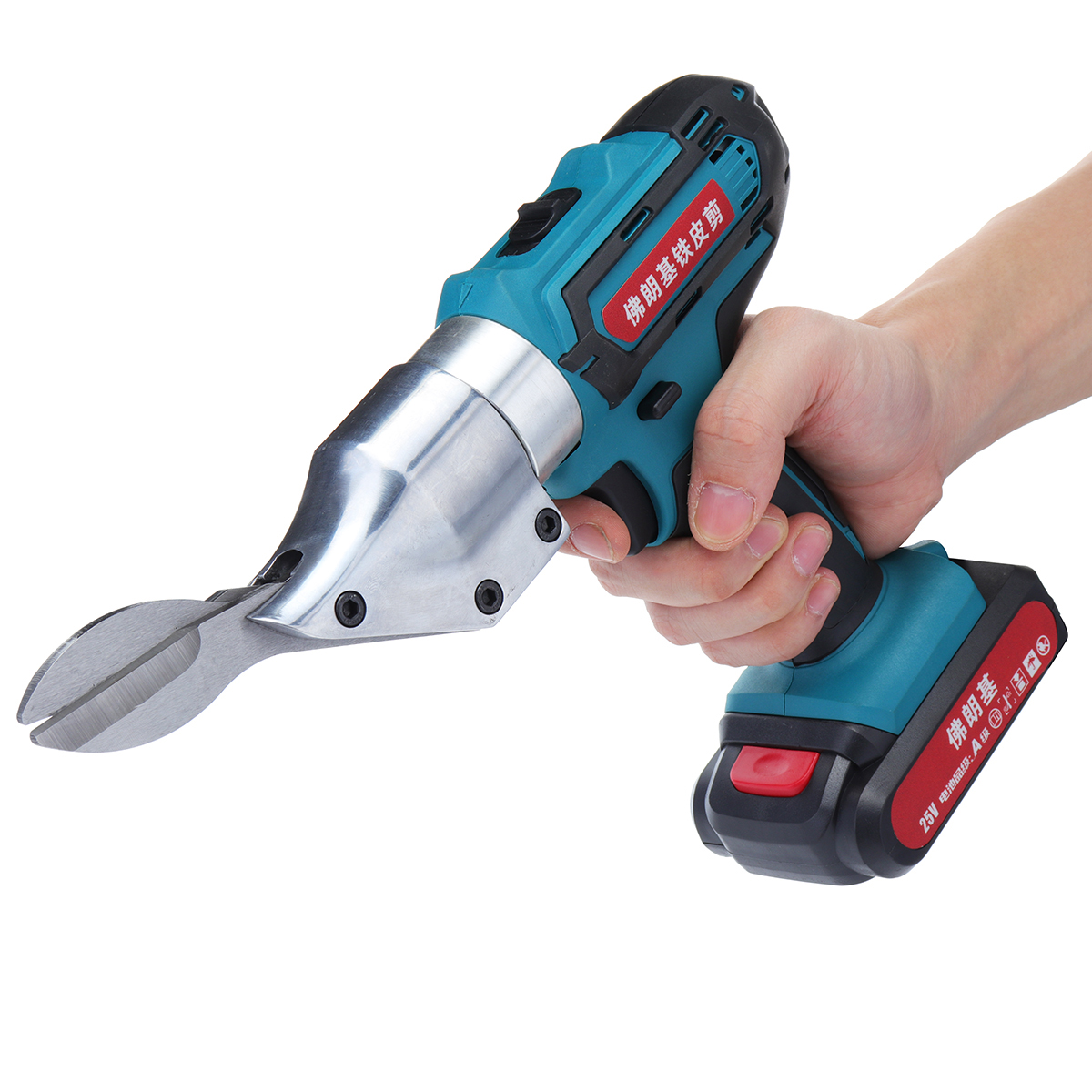 25V Electric Sheet Metal Shear Cordless Rechargeable Tin Snips Cutter .