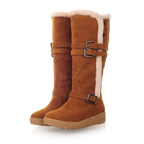 

US Size 5-12 Women Winter Fur Lining Keep Warm Mid Calf Snow Boots