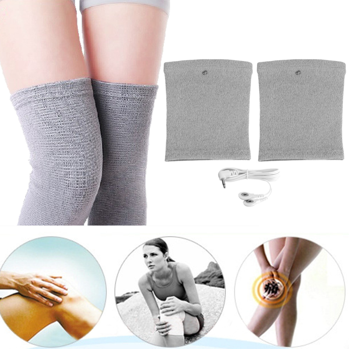 

KALOAD 1 Pair Knee Electrode Tens Pads Electronic Pulse Shock Massager Leg Muscle Pain Relief Safety Gear