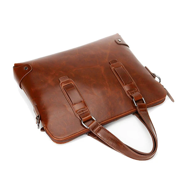 Vintage PU Leather Business Handbag Crossbody Shoulder Bag