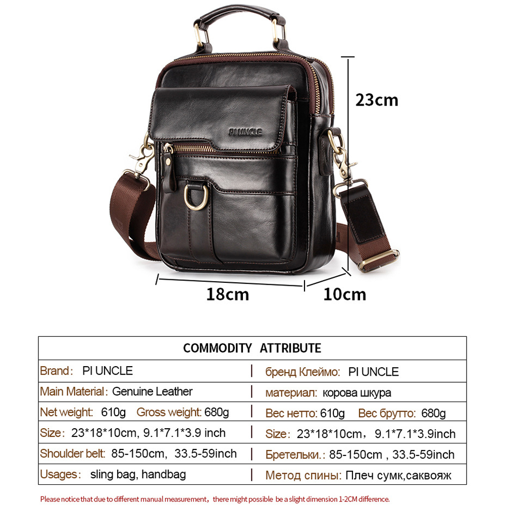 Handbags & Bags - Men Genuine Leather Large Capacity Shoulder Bag ...