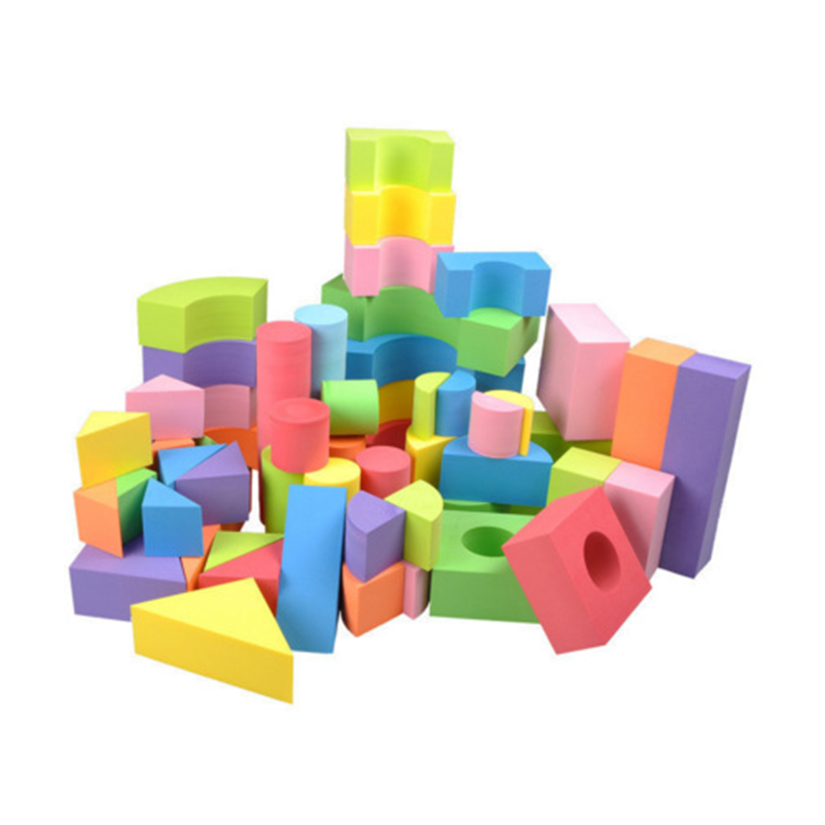 

50Pcs Soft Lightweight EVA Foam Assembled Bricks DIY Model Creative Building Blocks Kids Educational Toys