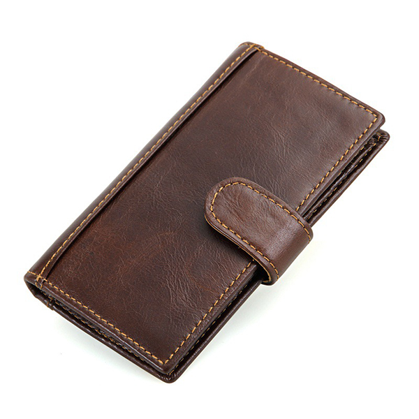 

Men Genuine Leather RFID Blocking Secure Long Secretary Wallet Vintage Card Holder