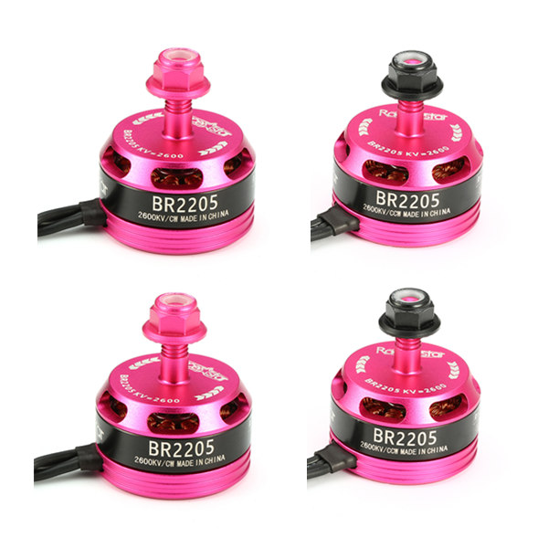 

4X Racerstar Racing Edition 2205 BR2205 2600KV 2-4S Brushless Motor Pink For 210 280 RC Drone FPV Racing