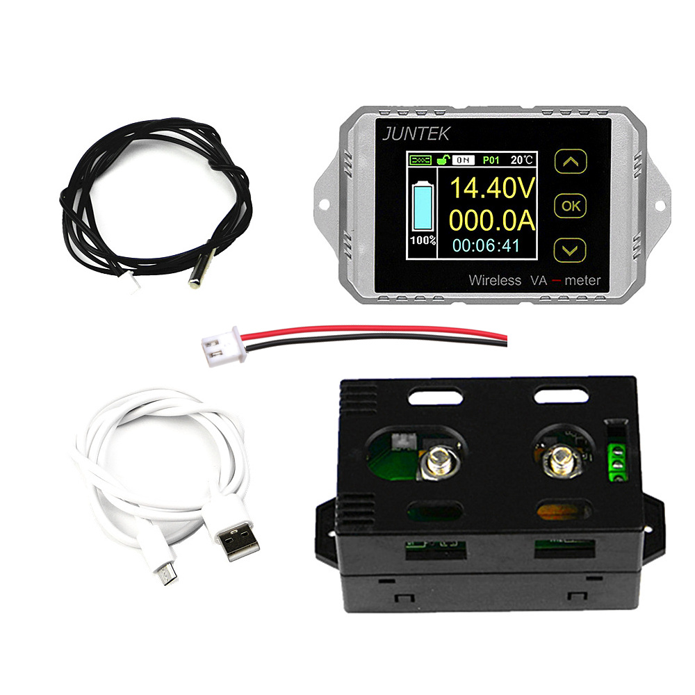 

VAT1100 Wireless DC Voltmeter Current Tester Watt Measurement Digital Display Electric Garage Meter With Temperature Sensor