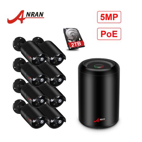 

ANRAN AR-K08P5HC-03NB 1080P 8CH H.265 NVR 5MP CCTV Camera System POE Surveillance IP Camera Outdoor Security Camera System