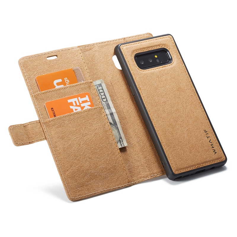 

WHATIF Водонепроницаемы Крафт-бумага Магнитный съемный кошелек Чехол Для Samsung Galaxy Note 8/S8 Plus/S8/S7 Edge / S7