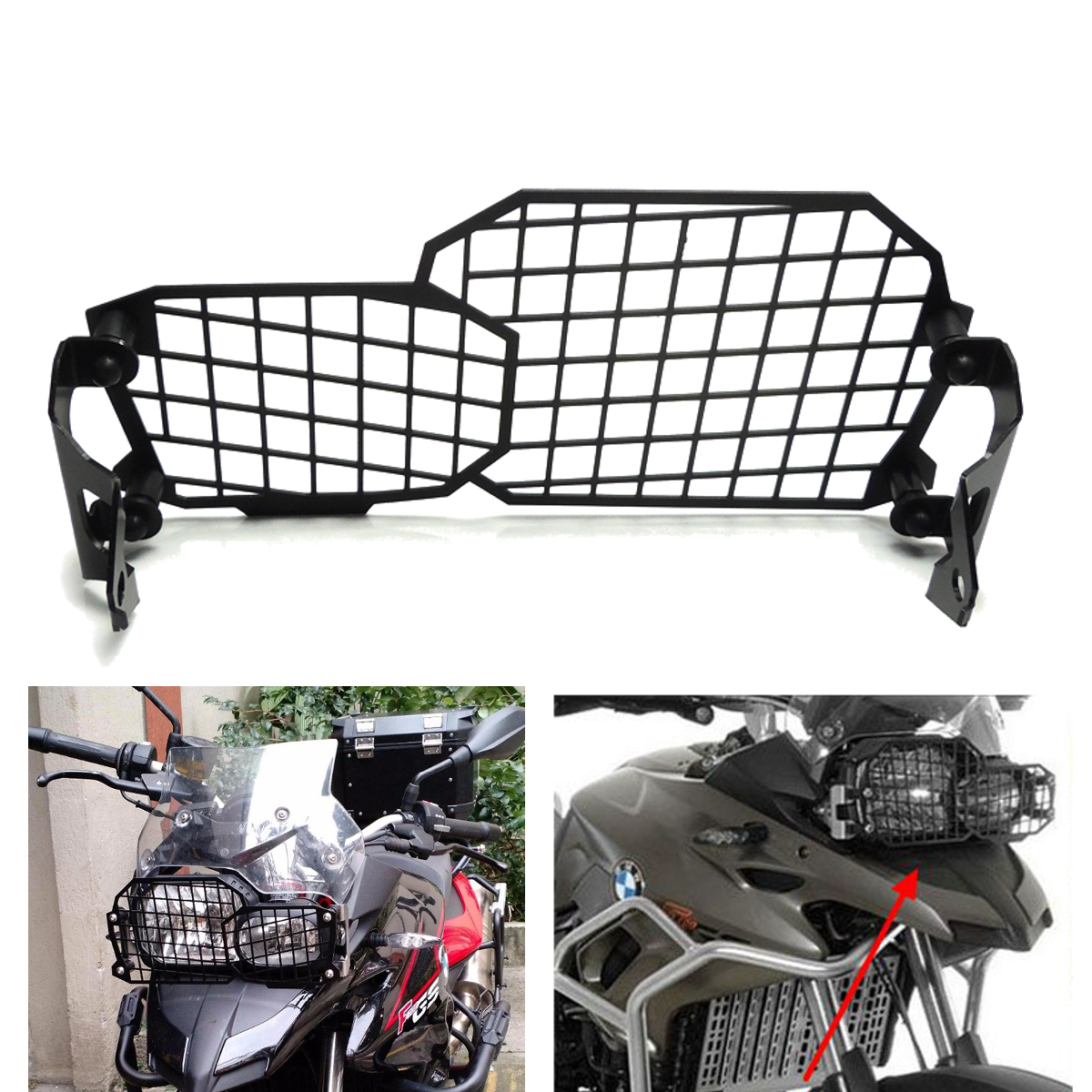 

Motorcycle Headlight Bracket Lamp Grill Protector Guard For BMW F650GS F700GS F800GS