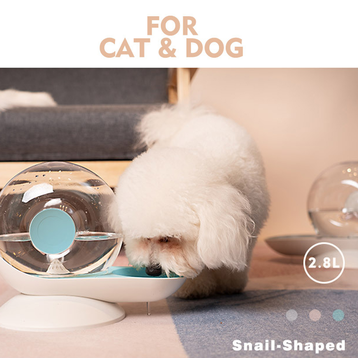 Snails Bubble Automatic Cat Water Bowl Fountain for Pets Water Dispenser  Large Drinking Bowl Cat Drink