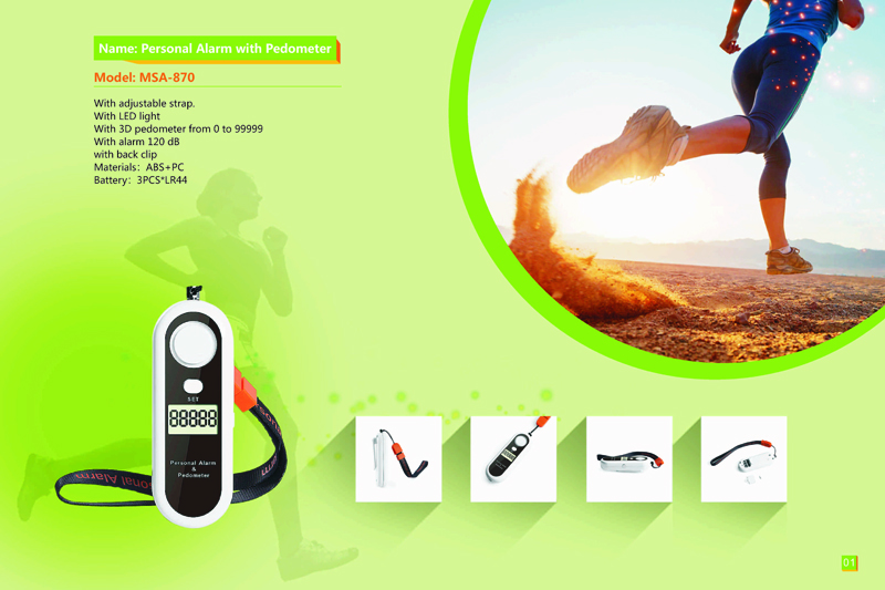 XANES MSA-870 120DB Emergency Self Defense Personal Security Alarm & Pedometer & Mini Keychain Light 14