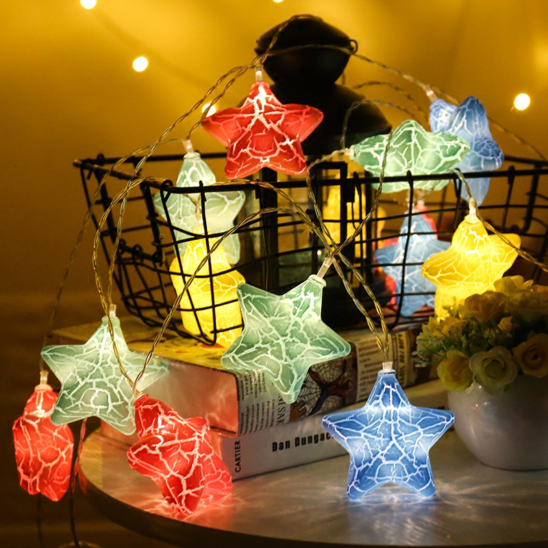 

3M Battery Powered Warm White Cute Star 20 LED Fairy String Holiday Light for Christmas Party DC4.5V