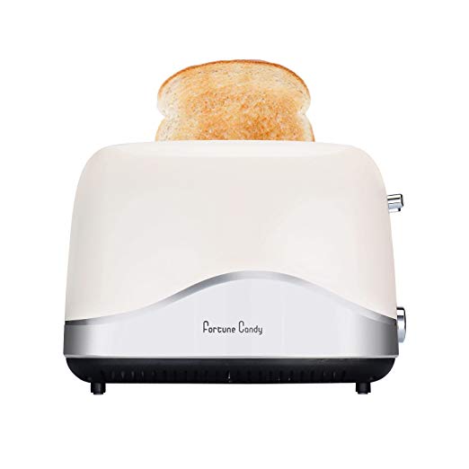 

Fortune Candy 120V 850W Toaster 2 Slice Stainless Steel Toasted Breads with High Lift Lever Wide Slot Bread Toaster with Pop Up and Adjustable Temperature Control US plug