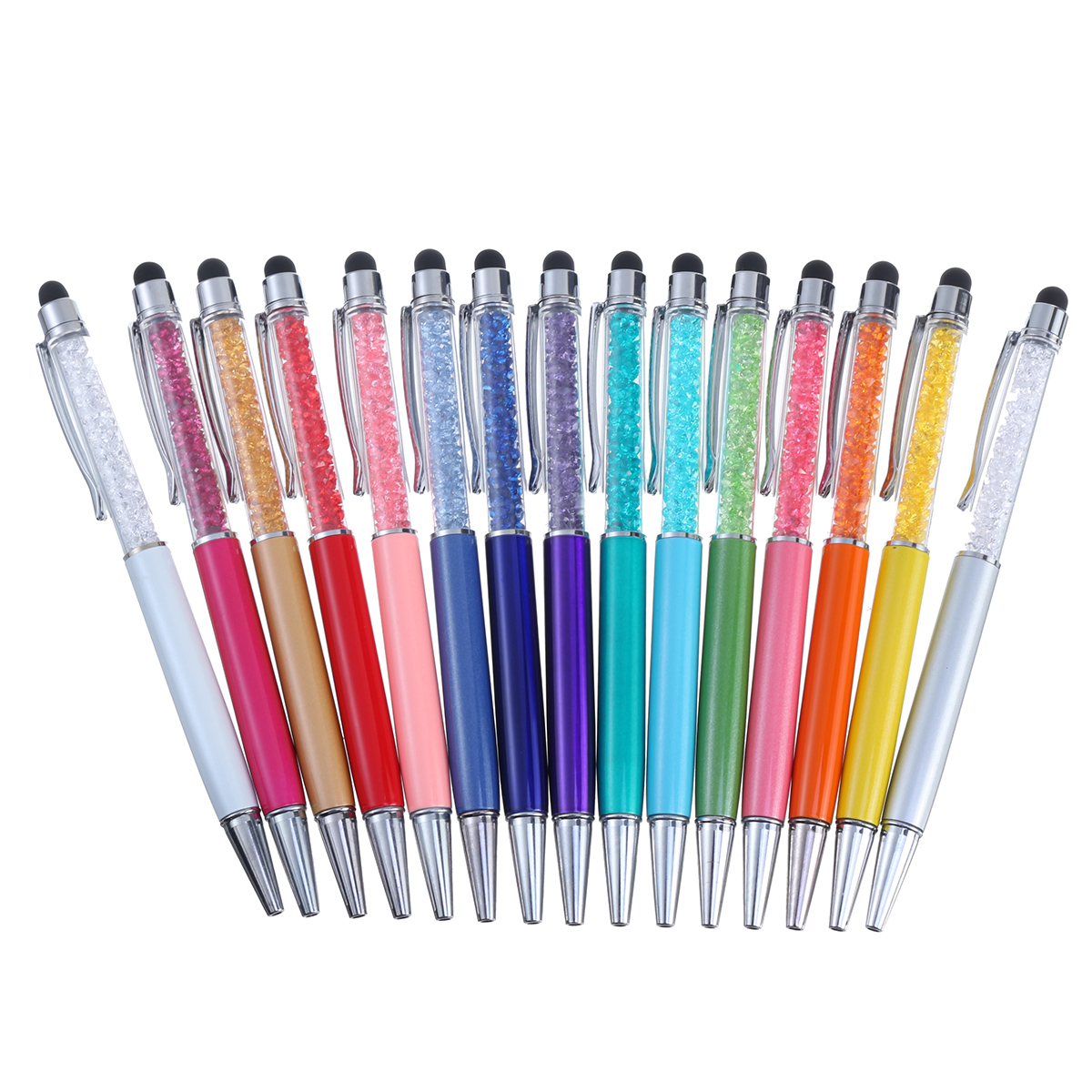 Find 12pcs Crystal Stylus Ink Ballpoint Pen 2-in-1 Bling Glitter Ultra-thin Ballpoint Pen for Touch Screens Tablet Office School for Sale on Gipsybee.com with cryptocurrencies