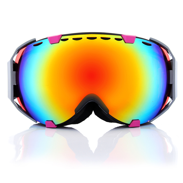 

Motorcycle Professional Spherical Dual Red Lens Snowboard Ski Goggles Anti Fog UV Glasses