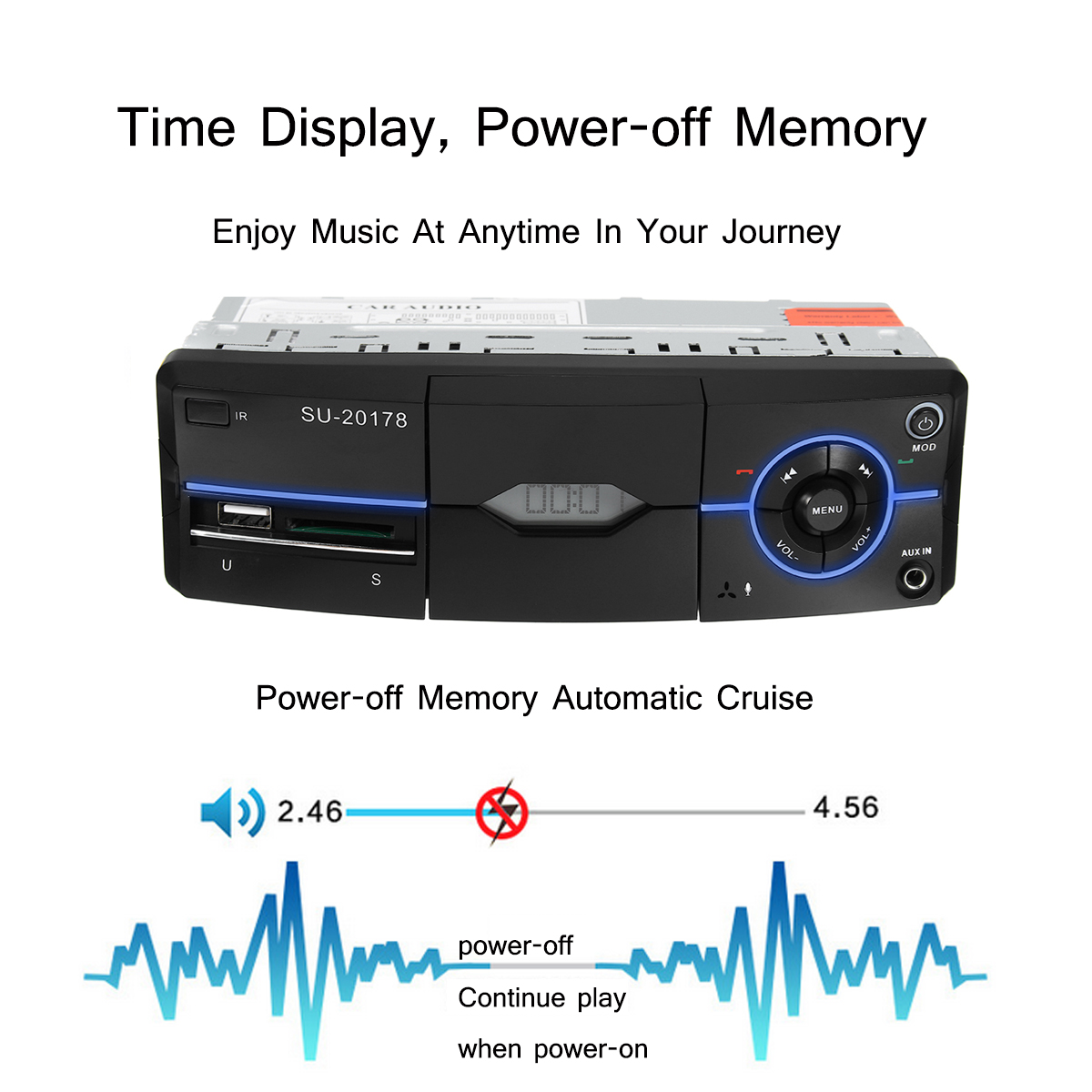 Bluetooth Car Stereo FM Radio SD / USB / AUX RC MP3 Player