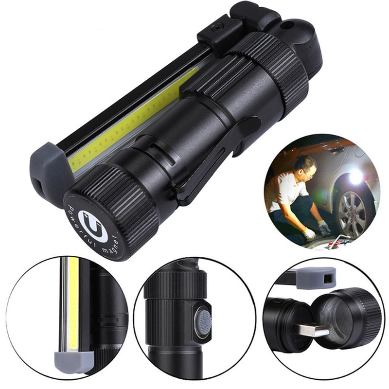 

XANES W548 LED+COB 5Modes 360° Rotated Head Magnetic Tail USB Rechargeable Flashlight Work Light