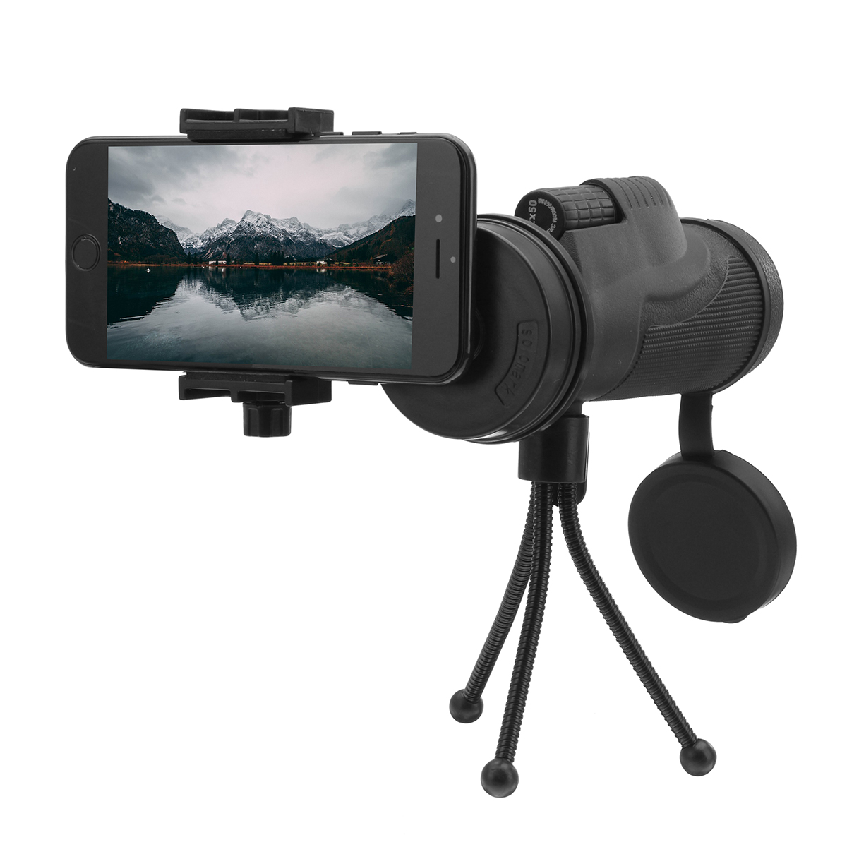 

Bakeey Universal 12x50 Hiking Concert Camera Lens Zoom Monocular Phone Holder Tripod for Smartphone