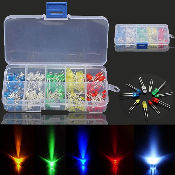 

Geekcreit® 3 x 375pcs Each Box 3MM 5MM LED Light Emitting Diode Beads Resistance Lights Kits Bulb Lamp