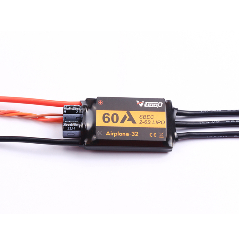 

VGOOD 60A 2-6S 32-Bit Brushless ESC With 5A SBEC for Fixed Wing RC Airplane