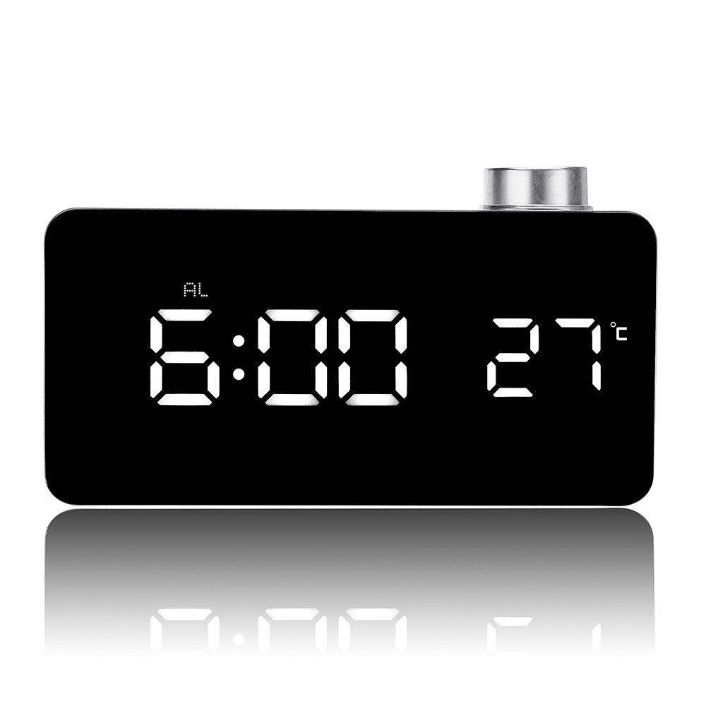 

Mirror Knob Alarm Clock Personality Creative Thermometer Bedside Clock LED Luminous Student Clock