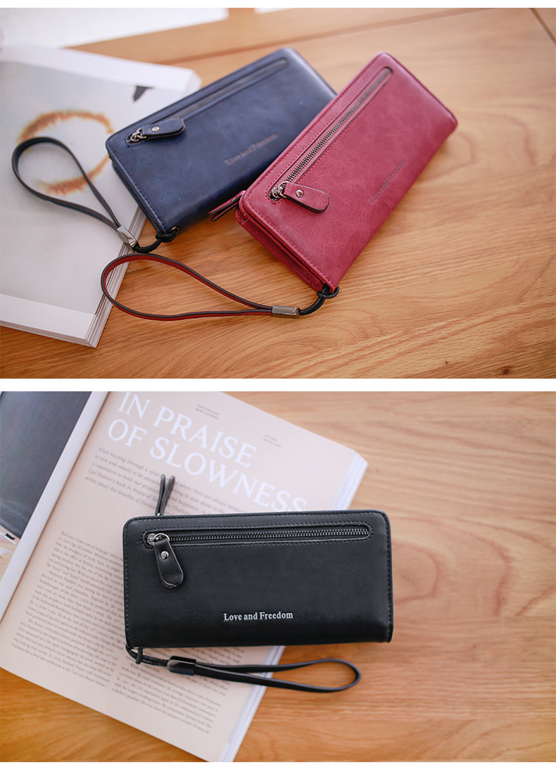 Universal Large Capacity Card Slot Long Purse Clutch Phone Wallet for Phone Under 5.5-inch