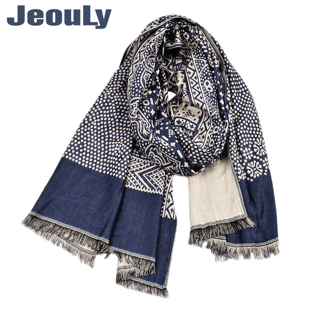 

New Cotton And Linen Yarn-dyed Scarf Male Paisley Men's Short-shoulder National Wind Scarf