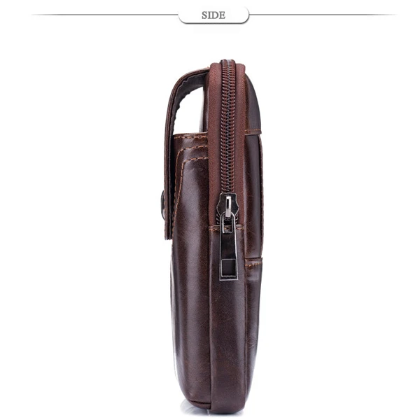 Bullcaptain Bag Men Genuine Leather Loop Belt Phone Bag