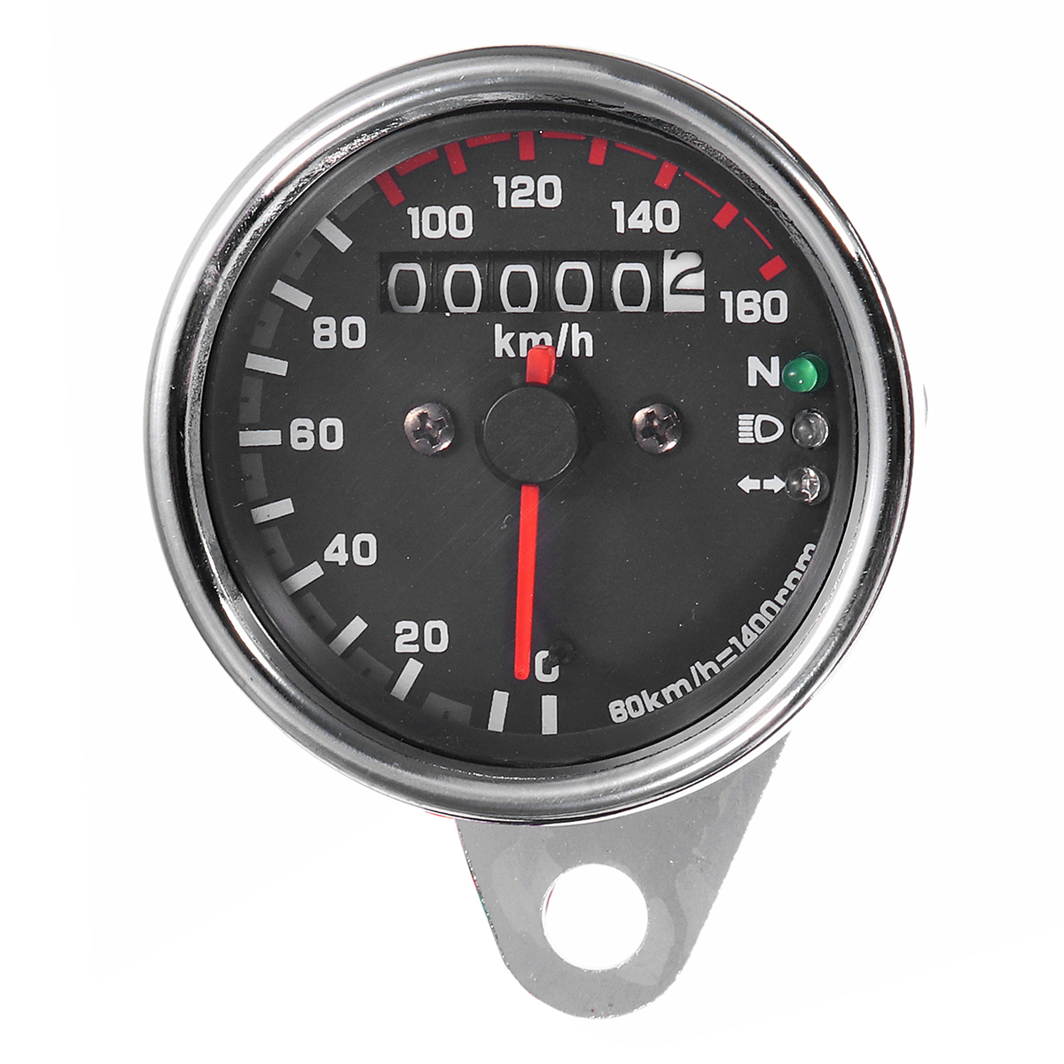 

12V Universal Motorcycle Speedometer Odometer Gauge Dual Speed Meter with LED Indicator