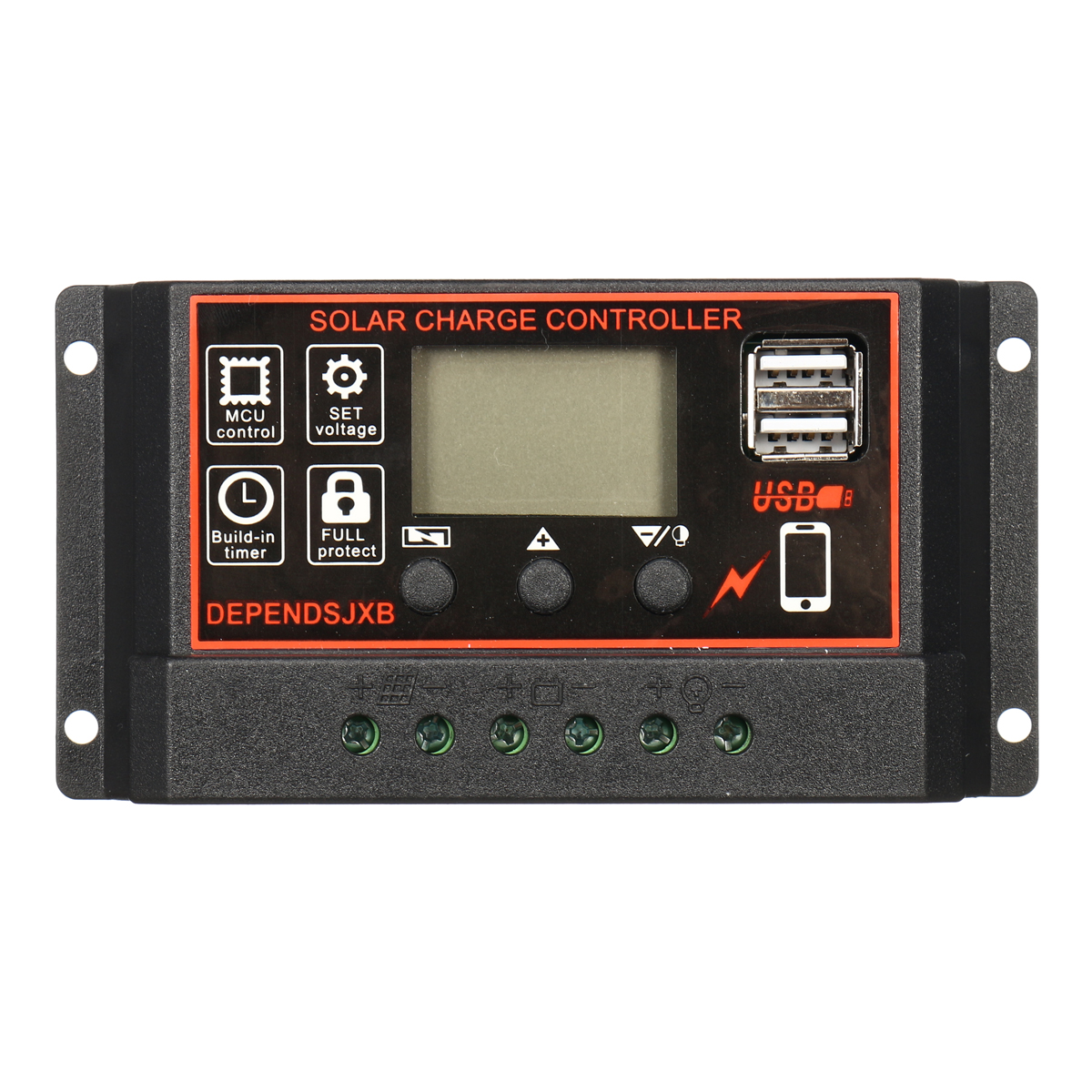 

12v/24V Auto Solar Controller 10A-60A LCD Solar Charge Controller PWM Solar Panel Controller Solar Panel Battery Regulator With Dual USB Port