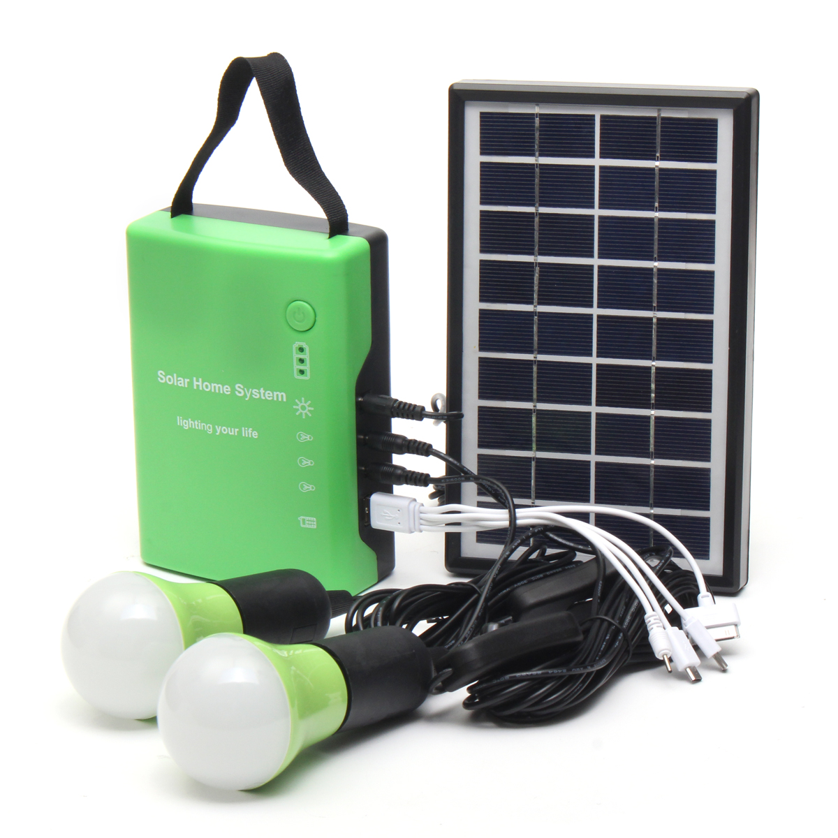 

Portable 3W 9V Solar Panel Power Generator USB Cable Charge Emergency LED Light System