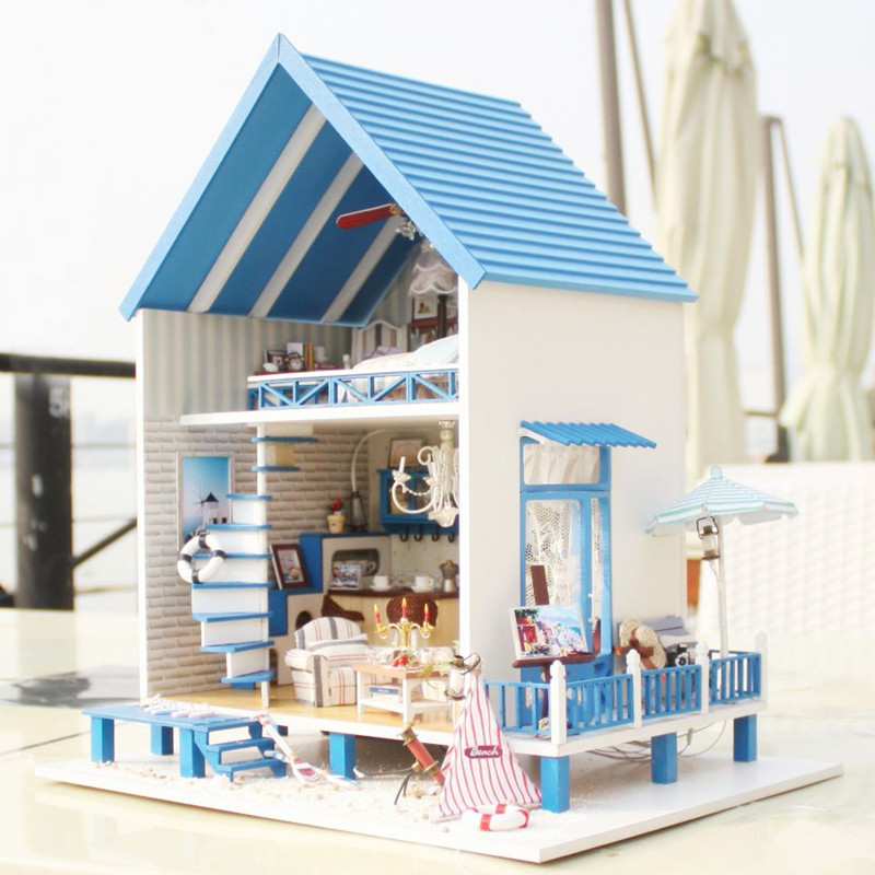 

CuteRoom A-018-A Романтическое Эгейское море DIY Миниатюрная модель кукольного домика со световой коллекцией подарков