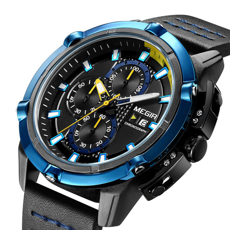 

MEGIR 2062 Men Watch Sport Creative Chronograph Luminous Male Quartz Wrist Watch