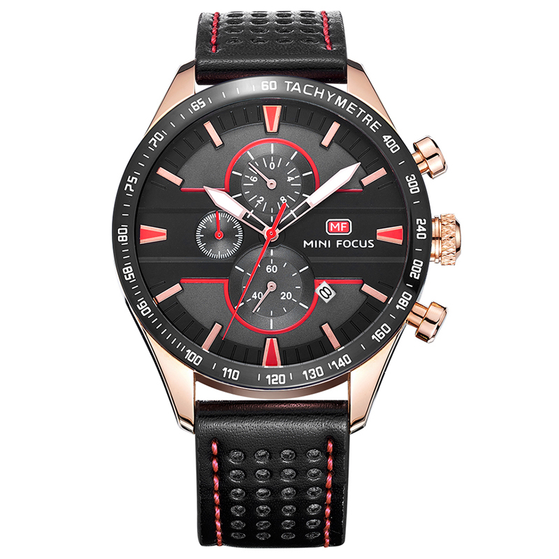 

MINI FOCUS MF0002G Chronograph Men Wrist Watch Working Sub-dials Quartz Movement Watches