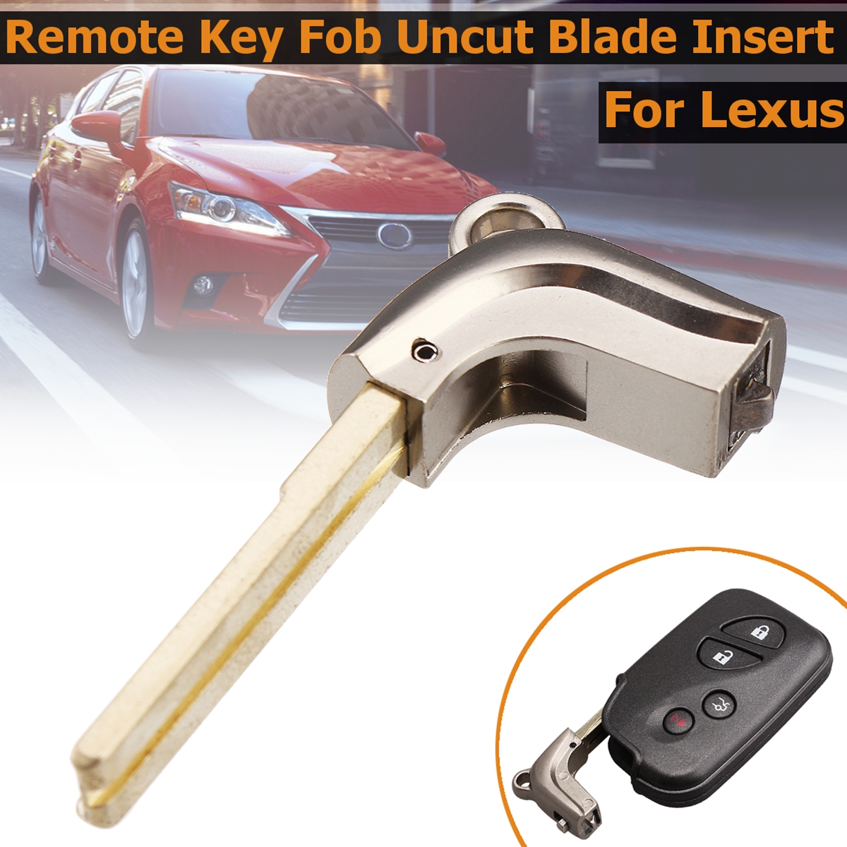 Uncut Key Fob Blade Insert For Lexus GS350 GS460 CT200h IS250 IS350 LS460 
