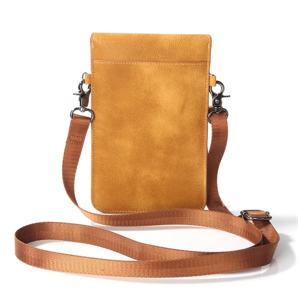 Vintage PU Leather Card Holder 6inch Phone Bag Shoulder Bag Crossbody Bags