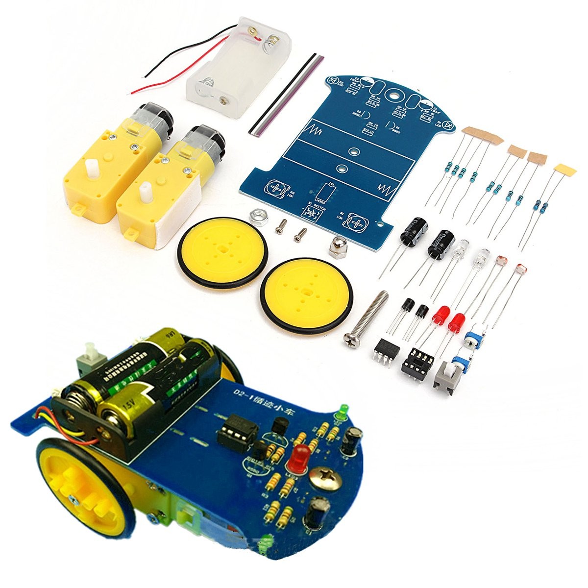 

3V Tracking Smart Robot Car DIY Kit With Reduction Motor Set