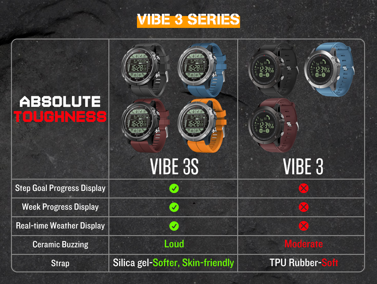 Zeblaze VIBE 3S Absolute Toughness Real-time Weather Display Goals Setting Message Reminder 1.24inch FSTN Full View Display Outdoor Sport Smart Watch 24