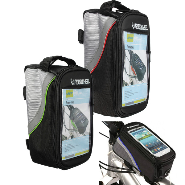 

Roswheel Bike Bicycle Pannier Frame Cycling Front Tube Bag For iPhone 6 6S Samsung Cell Phone