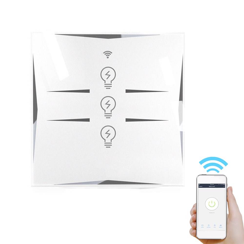 

MoesHouse 3 Way EU Тип Wi-Fi Смарт-сенсорный выключатель света Работа с Amazon Alexa Google Home AC100-240V