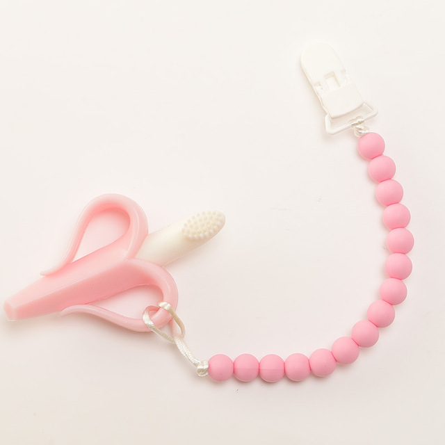 

Teether baby chain toy anti-chain clip silicone baby pacifier can bite molar food grade universal