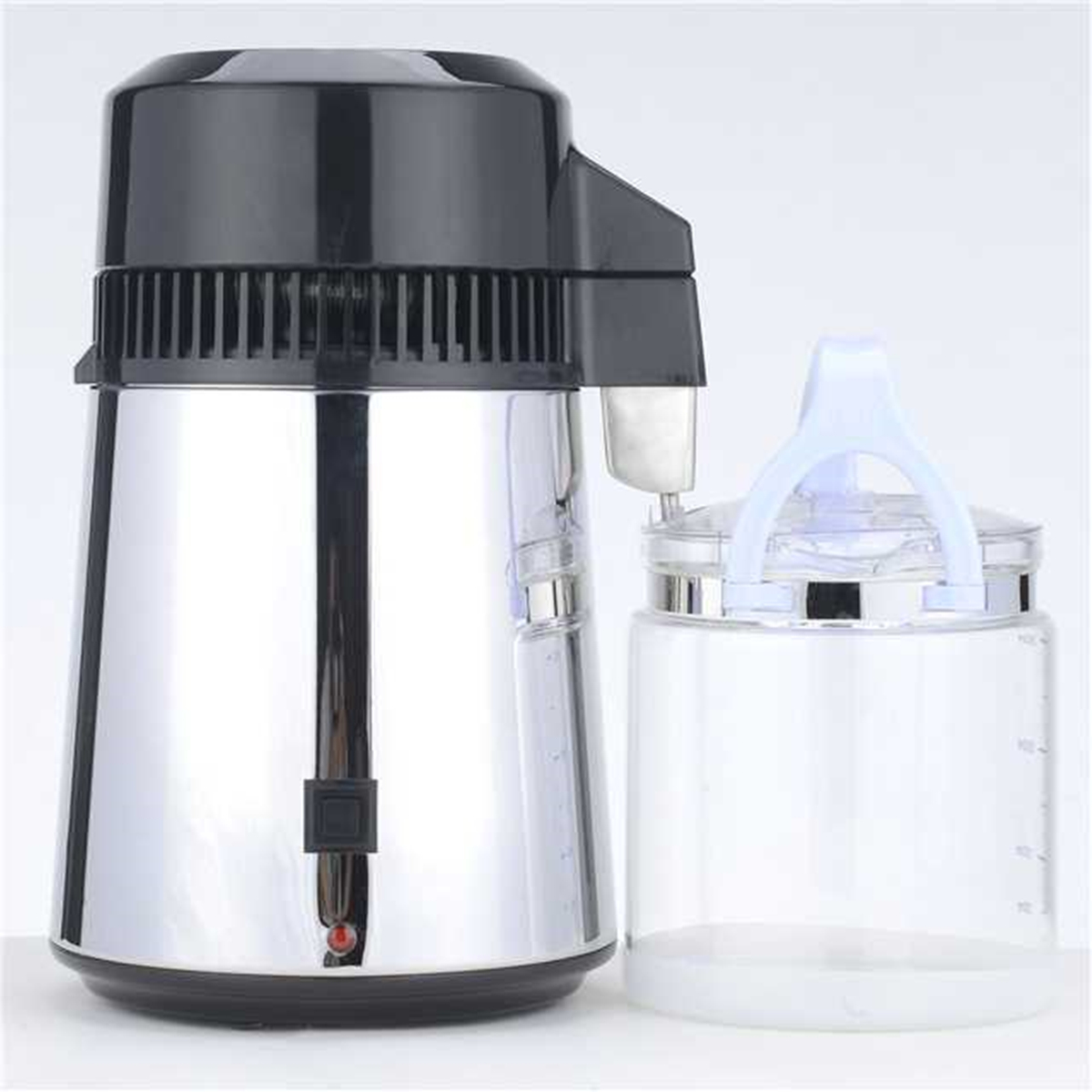 

110V 4L 304 Stainless Steel Water Distiller Pure Water Purifier Filter With Glass Jar Home Use