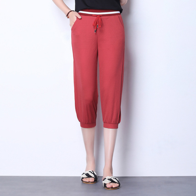 

Middle-aged And Old Mother Pants High Waist Elastic Loose Harem Pants Female Carrot Pants Was Thin Seven Pants Pants Breeches XL
