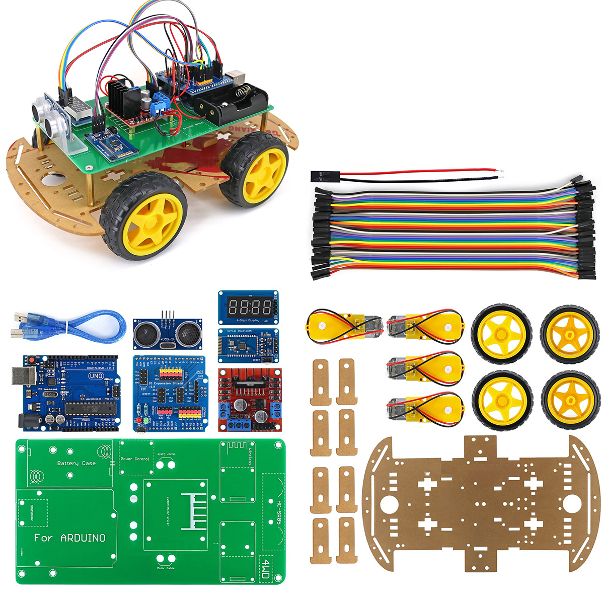 

4WD Smart Robot Car Kit with Installation Tutorial & Demo Code for Arduino
