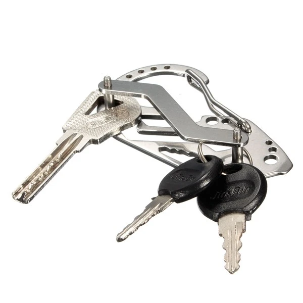 DANIU EDC Multi Pocket Tool Carabiner Screwdriver Wrench Gear Key Holder Clip Folder Keychain