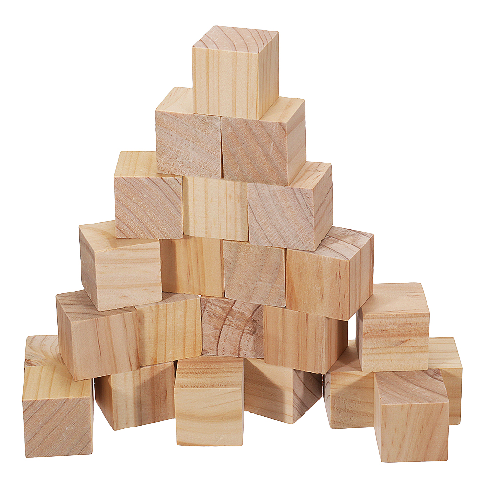 3cm 4cm Pine Wood Square Block Natural Soild Wooden Cube Crafts DIY Puzzle Making Woodworking 16