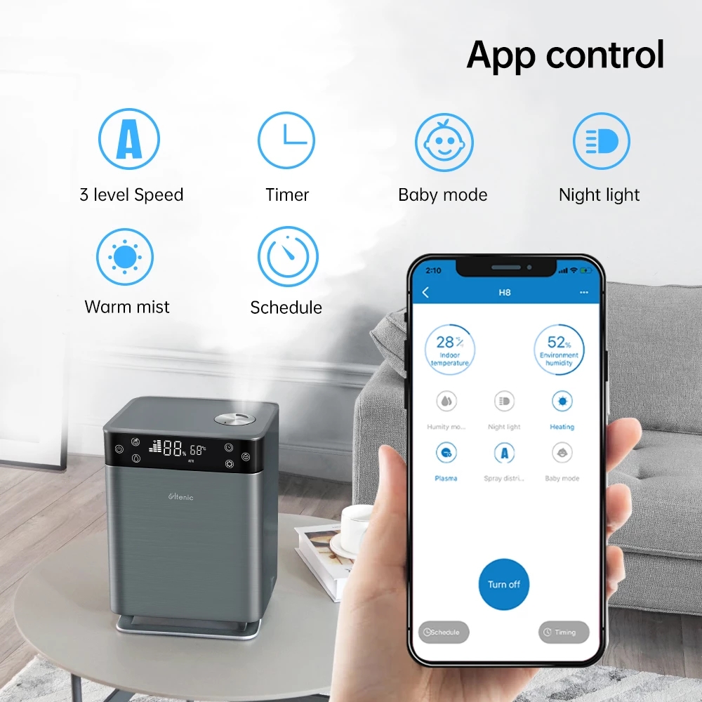 Find Proscenic Ultenic H8 Smart Humidifier 4 3L 350ml/h Fog Output Constant Humidity 3 Modes APP Control 360 Rotate Nozzle Timer Function for Home Bedroom Office for Sale on Gipsybee.com with cryptocurrencies