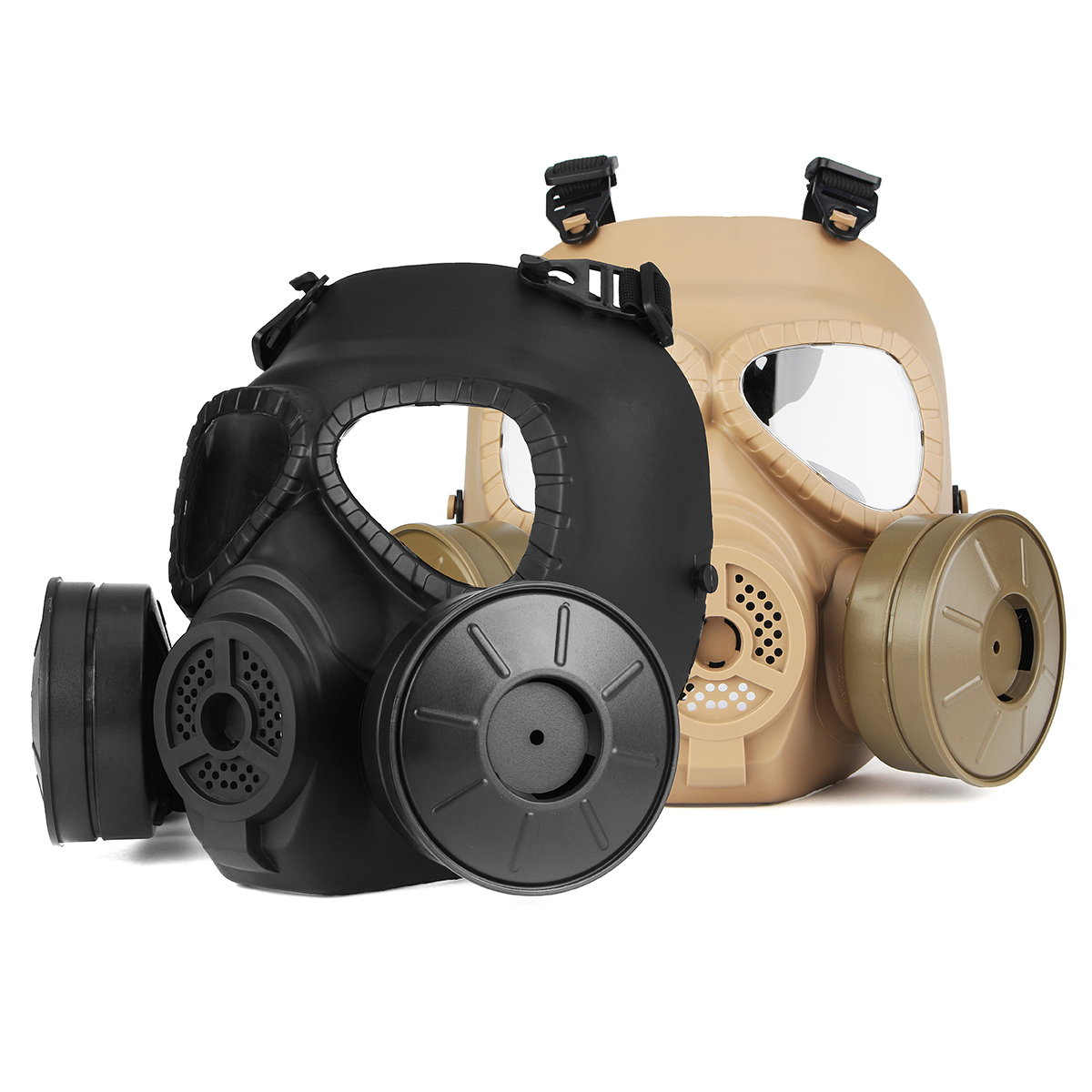 Breathable Gas Mask Double Filter Fan CS Edition Perspiration Dust Face Guard 14
